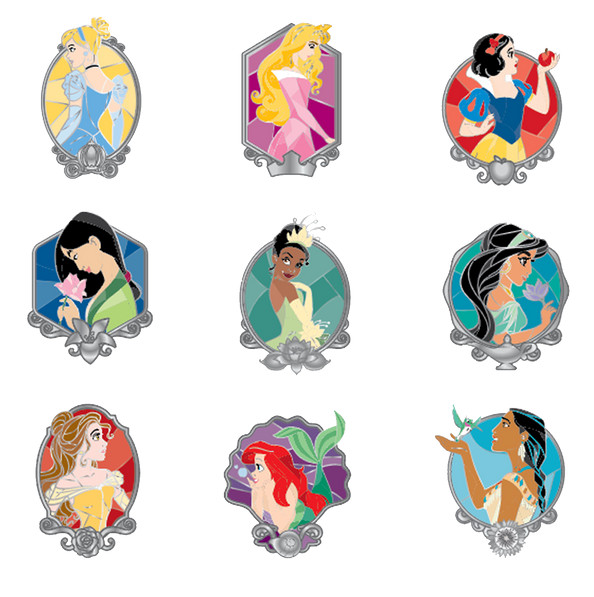 MYSTERY PIN'S Buntglas - Disney Prinzessinnen