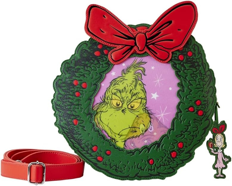 DR. SEUSS GRINCH Weihnachtskranz-Umhängetasche - DISNEY LOUNGEFLY