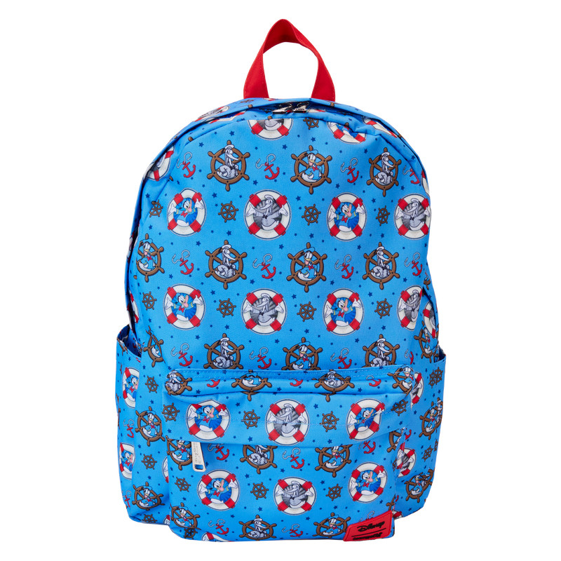 Großer Rucksack aus Nylon mit Allover-Print zum 90. Jubiläum von Donald Duck - DISNEY LOUNGEFLY