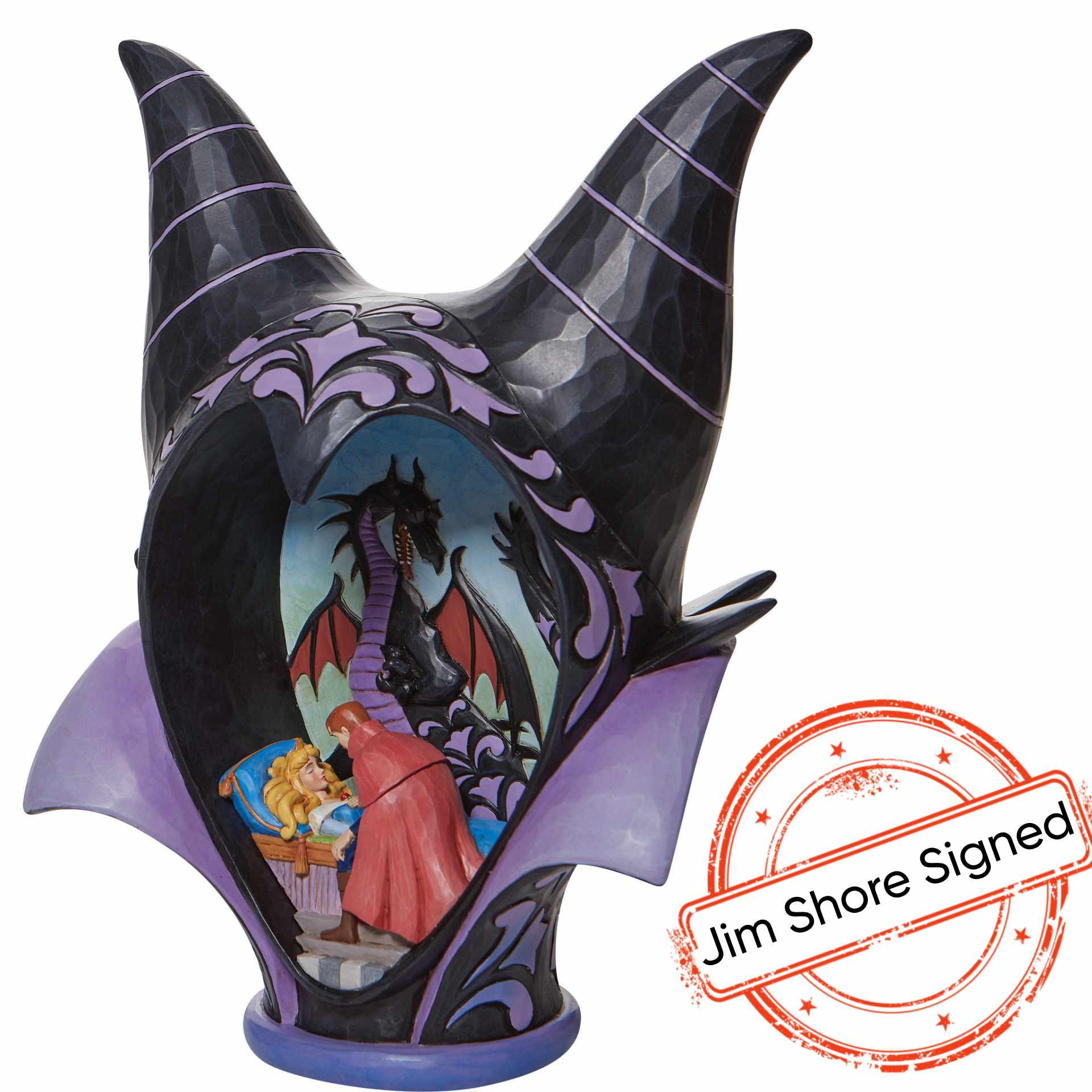 MALEFIZ -KOPFSCHMUCK DIORAMA [SIGNIERT VON JIM SHORE] - DISNEY TRADITIONS