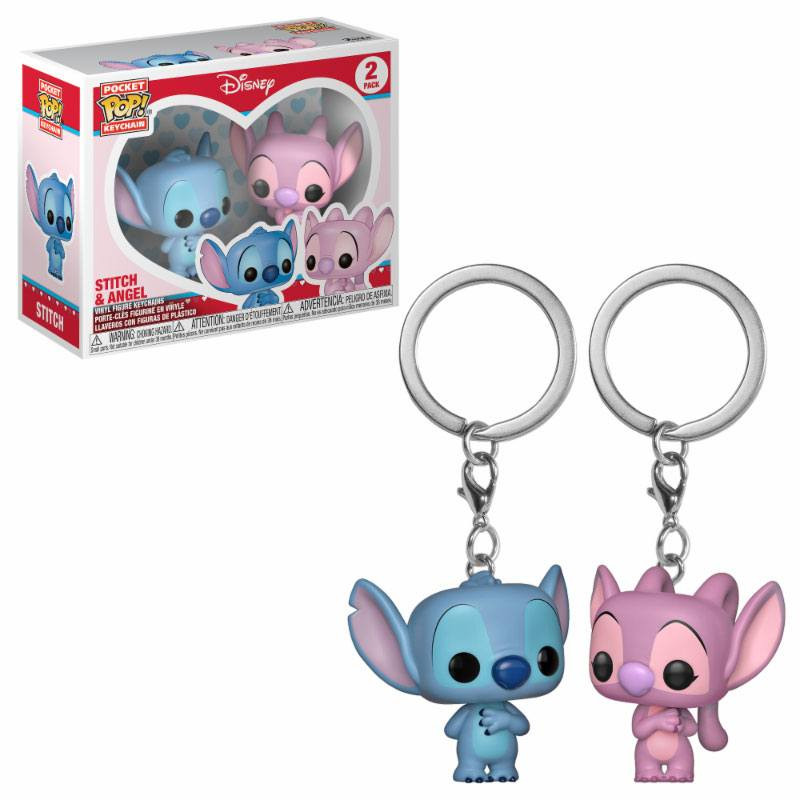 Lilo & Stitch schlüsselanhänger Pocket POP! Vinyl Stitch & Engel 4 cm