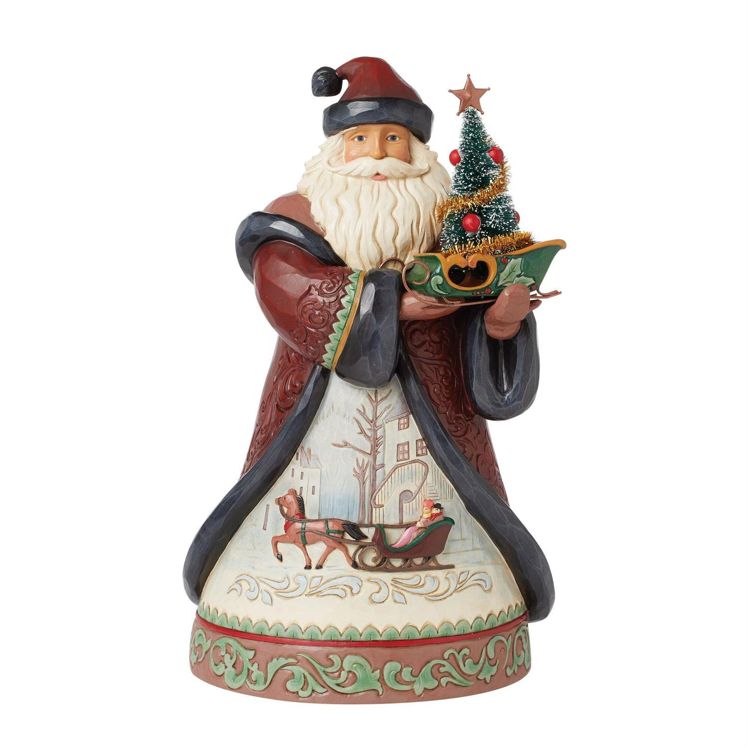 Weihnachtsmann Figur Weihnachtsbaum Schlitten - JIM SHORE HEARTWOOD CREEK