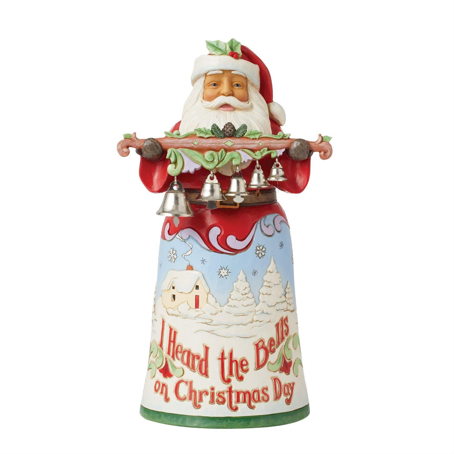 Weihnachtsmannfigur „Heard The Bells“ – JIM SHORE HEARTWOOD CREEK