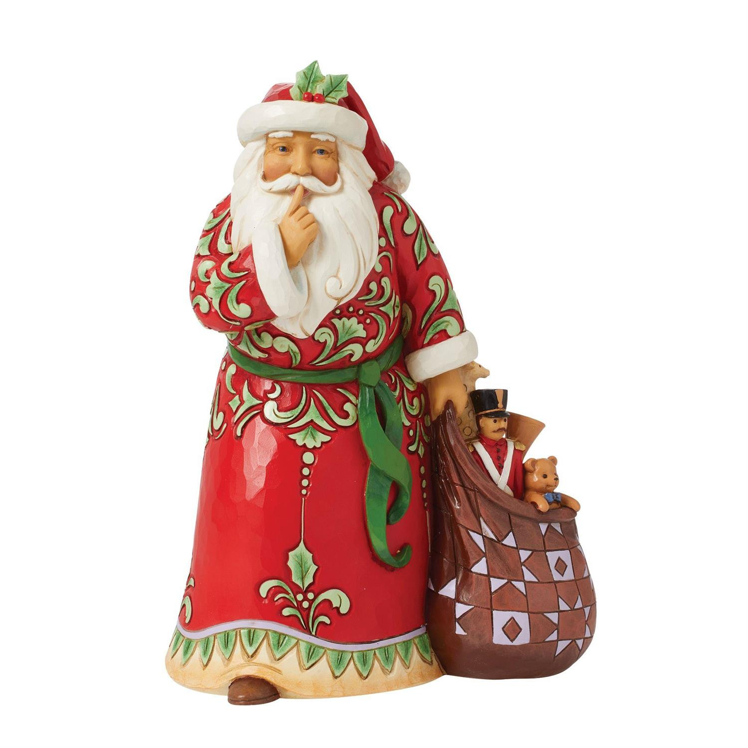 "Shush" Weihnachtsmann-Figur - JIM SHORE HEARTWOOD CREEK