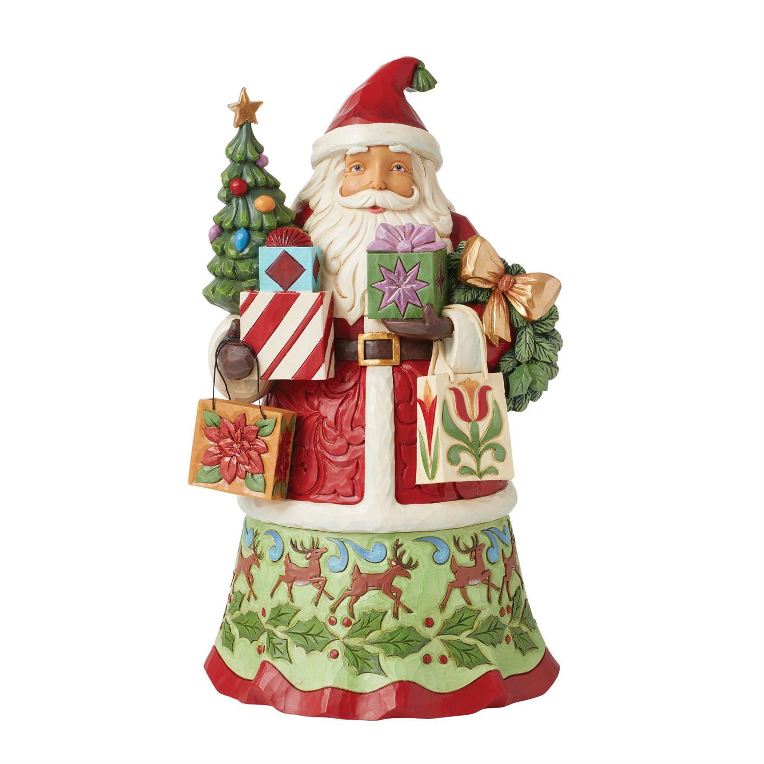 Figur Weihnachtsmann mit Tasche - JIM SHORE HEARTWOOD CREEK