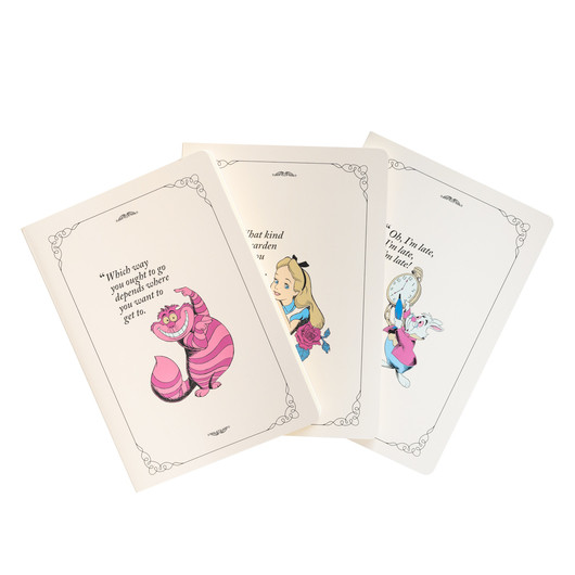 PACK 3 CARNETS A5 - DISNEY ALICE IM WUNDERLAND