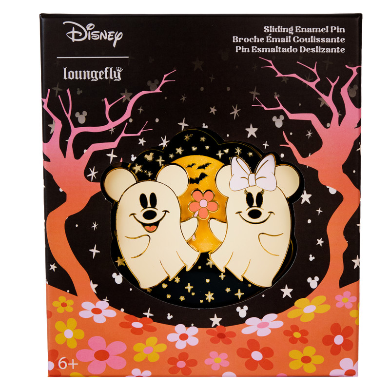 Mickey & Minnie Floral Ghost Glow Sammelbox Schiebenadel - DISNEY LOUNGEFLY