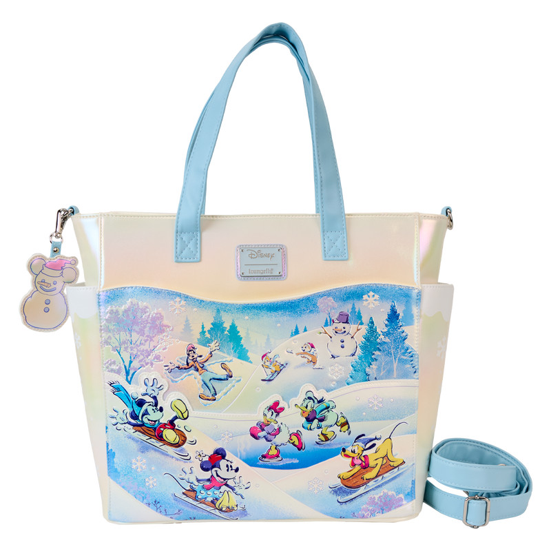 Wandelbarer Rucksack und Tragetasche „Mickey & Friends Winter Wonderland Scene“ – DISNEY LOUNGEFLY