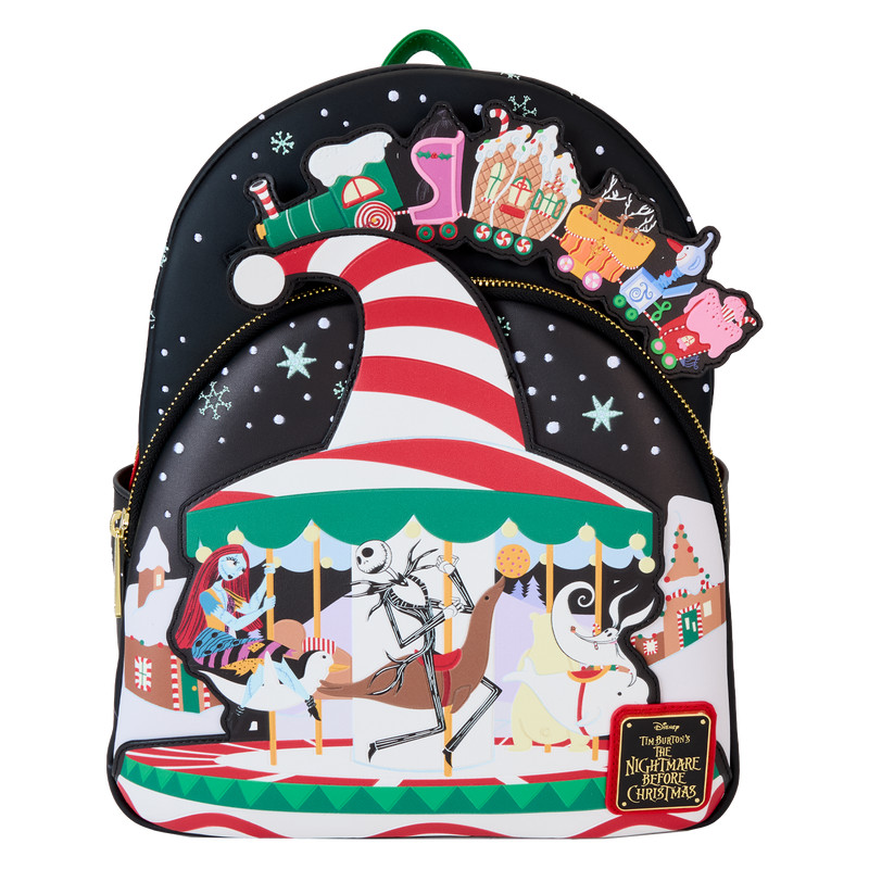 Mini-Rucksack „Candy Cane Carousel Glow“ – DISNEY LOUNGEFLY Der Nightmare Before Christmas