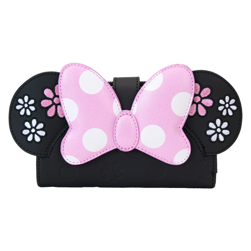 Minnie Maus Geldbörse mit Klappe und Blumenmuster „Rock The Dots“ - DISNEY LOUNGEFLY