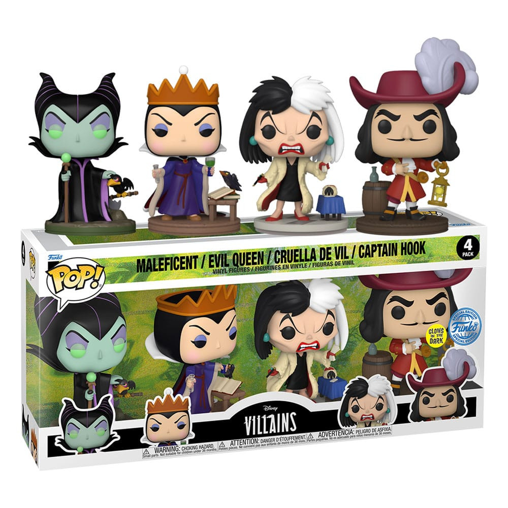 Disney Villains Pack 4 POP-Figuren! Filme Vinyl Villains (GW)(EMEA) 9 cm