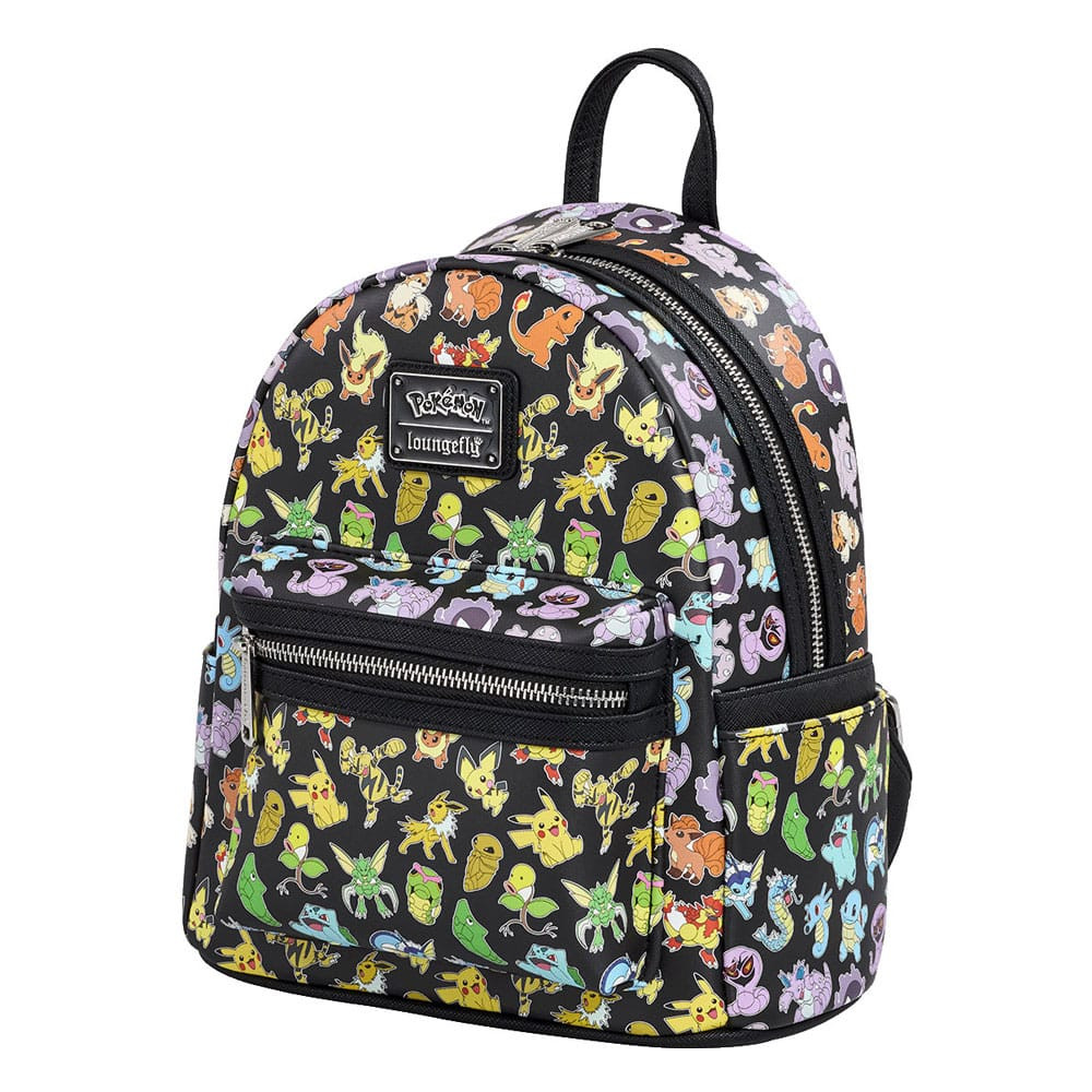 Pokemon von Loungefly Rucksack Mini mit mehreren Charakteren, Allover-Print