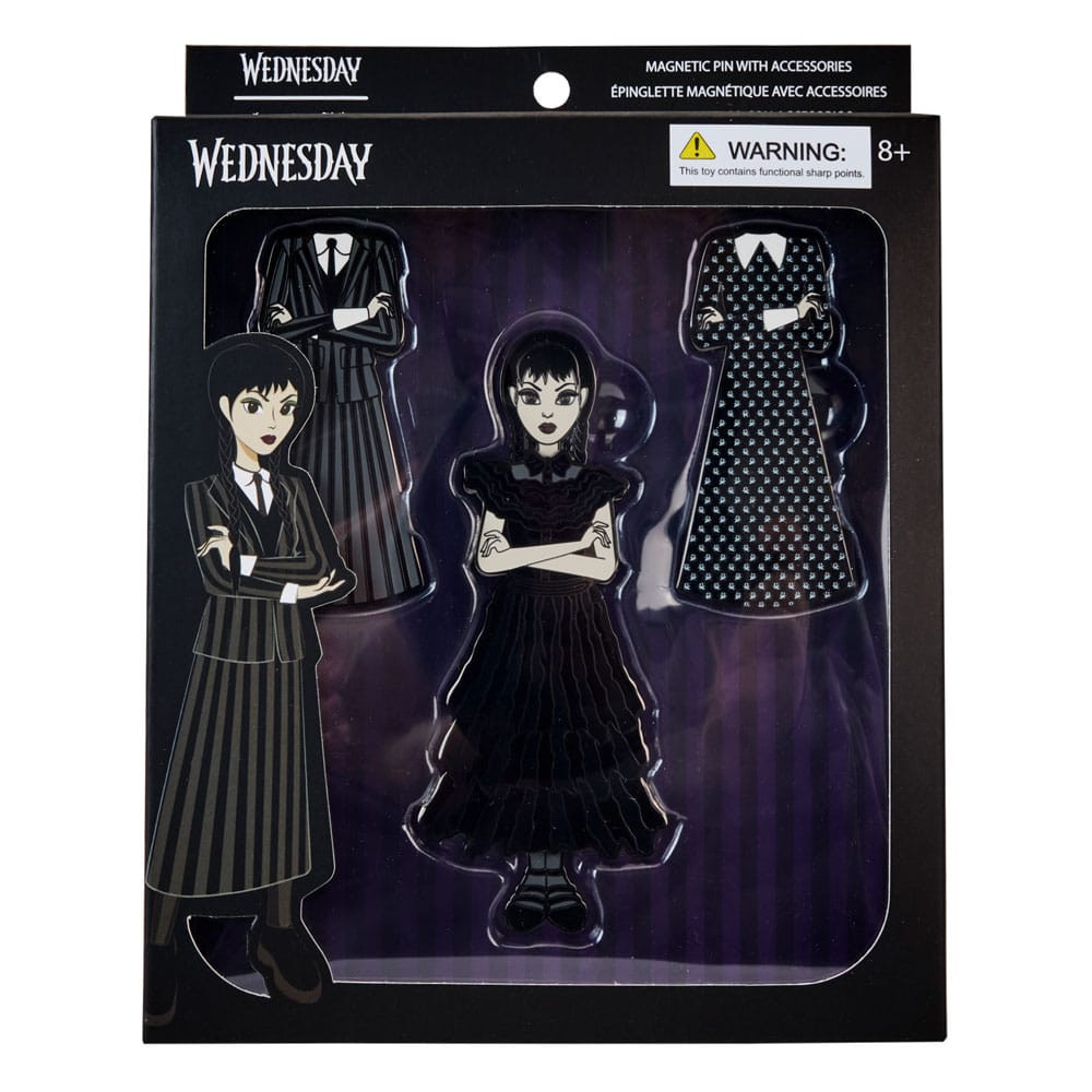 Wednesday by Loungefly Pin-Set 4 emaillierte anstecker Wednesday Addams Papierpuppe 3 cm