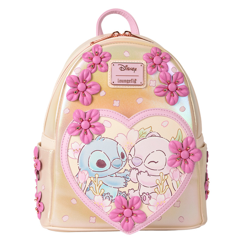 Stitch & Engel Kirschblütenherz Mini-Rucksack - DISNEY LOUNGEFLY