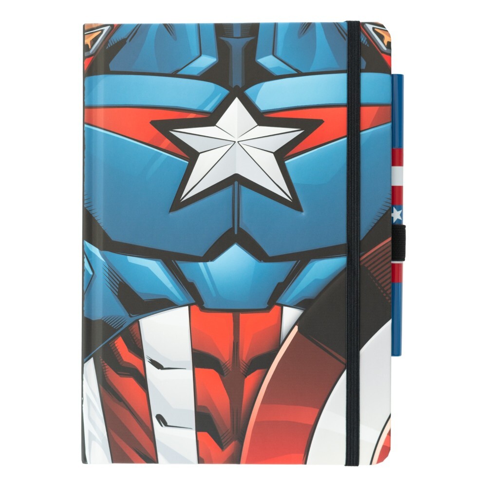 UNIFORM PREMIUM A5 NOTIZBUCH MIT STIFT - MARVEL CAPTAIN AMERICA
