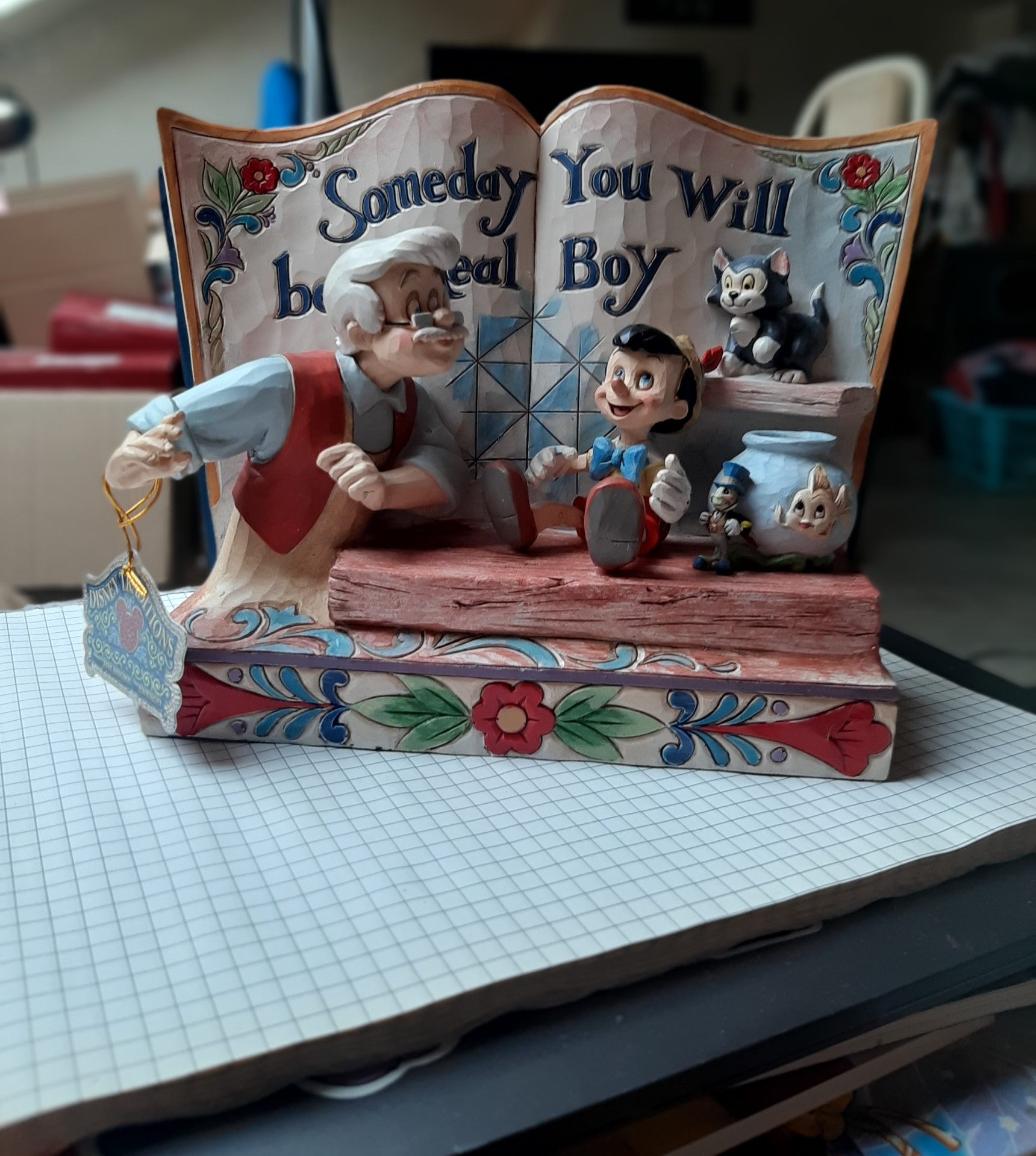Figurine Disney Traditions Jim Shore – Gepetto Et Pinocchio, Pierre Reconstituée, 18cm